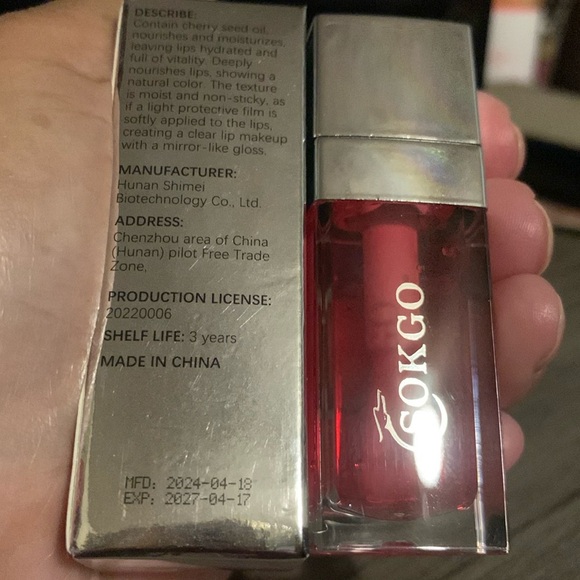 ✨Bundle of 2✨ SOKGO New In Box Cherry & Rosewood Lip Glow Oil (6 ml) - Picture 3 of 4